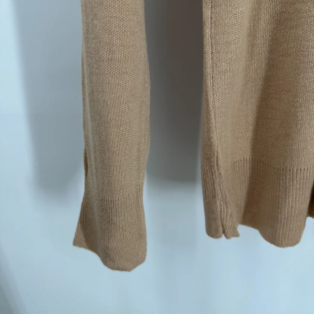 Vintage Dave Acrylic Modern V-Neck USA Made‎ Knit Pullover Sweater Beige Size XL